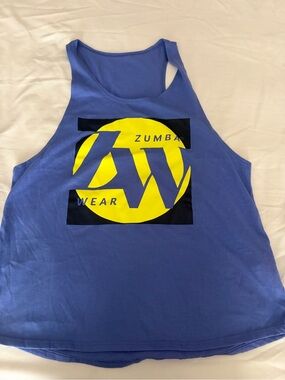 Zumba Fitness Blue Tank with Yellow Logo